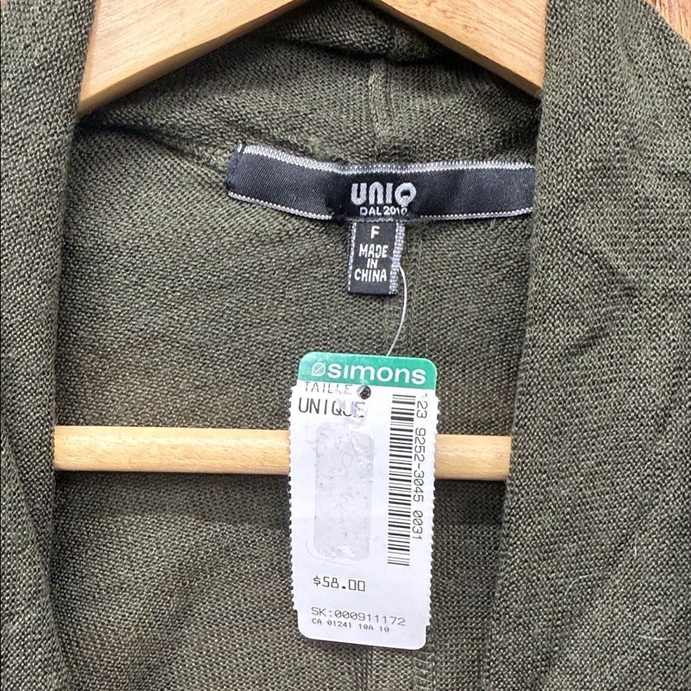 Uniq Green Open-Front Cardigan - Picture 2 of 2
